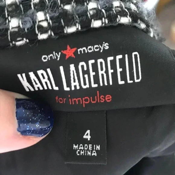 Karl Lagerfeld Tweed Collared Dress - Picture 3 of 4